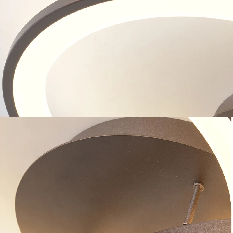 Plafonnier encastré à 2 anneaux en acrylique modernisme LED luminaire encastré marron Clearhalo