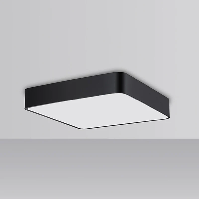 Plafonnier encastré carré noir luminaire LED en métal nordique pour bureau Clearhalo