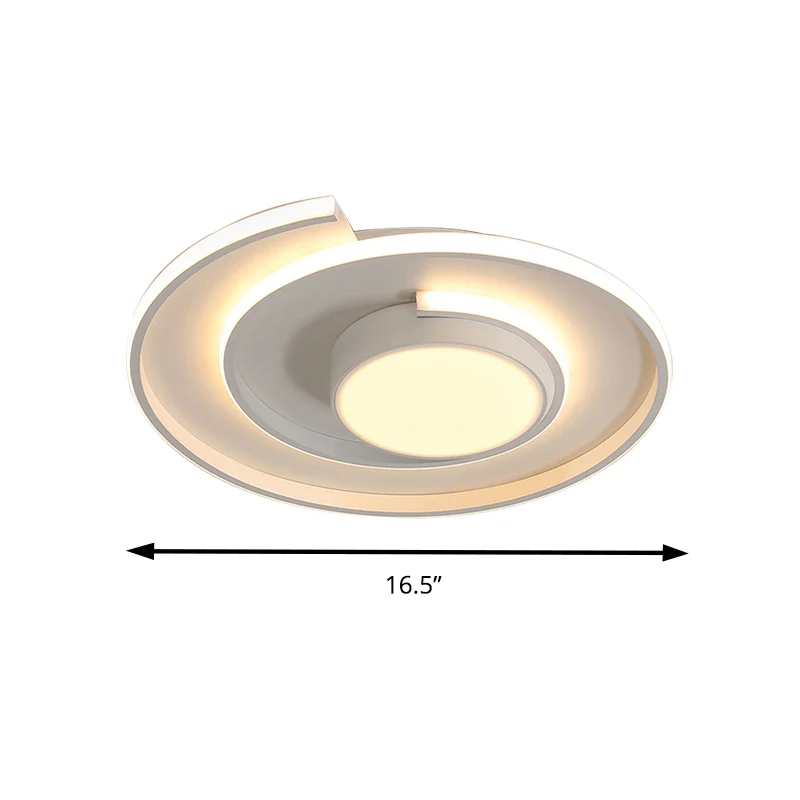 Plafonnier encastré contemporain à économie d'énergie en forme de tourbillon, plafonnier LED en acrylique pour salle d'étu...