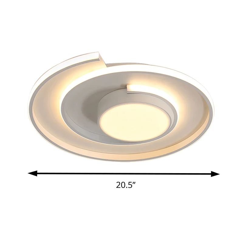 Plafonnier encastré contemporain à économie d'énergie en forme de tourbillon, plafonnier LED en acrylique pour salle d'étu...