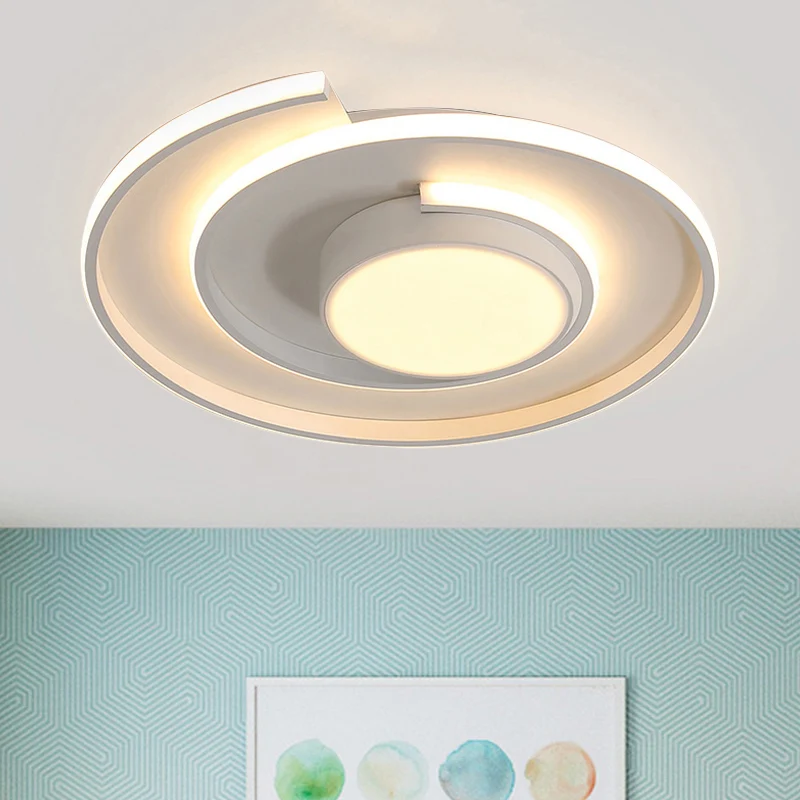 Plafonnier encastré contemporain à économie d'énergie en forme de tourbillon, plafonnier LED en acrylique pour salle d'étu...