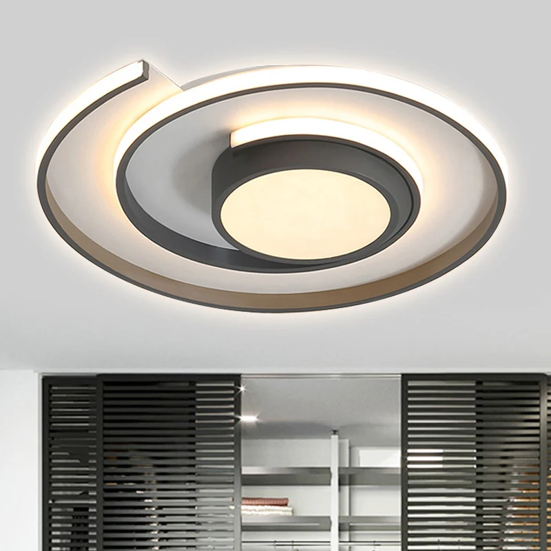 Plafonnier encastré contemporain à économie d'énergie en forme de tourbillon, plafonnier LED en acrylique pour salle d'étu...