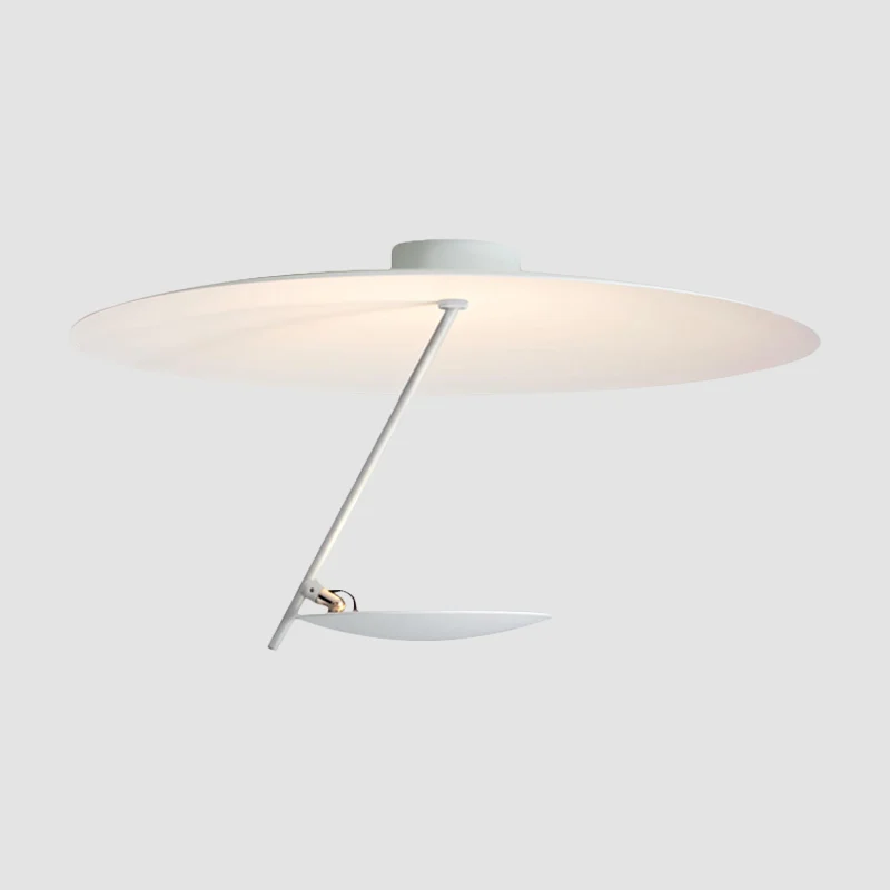 Plafonnier encastré à dôme blanc moderniste LED métallique semi-encastré pour chambre à coucher, 19,5"/23,5" de large Clea...