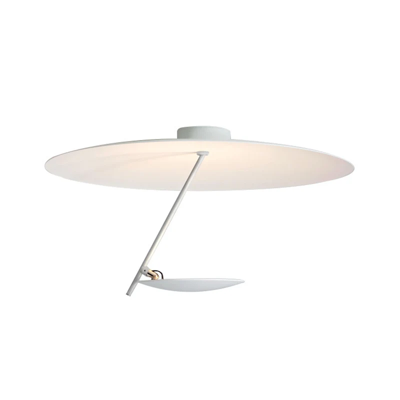 Plafonnier encastré à dôme blanc moderniste LED métallique semi-encastré pour chambre à coucher, 19,5"/23,5" de large Clea...