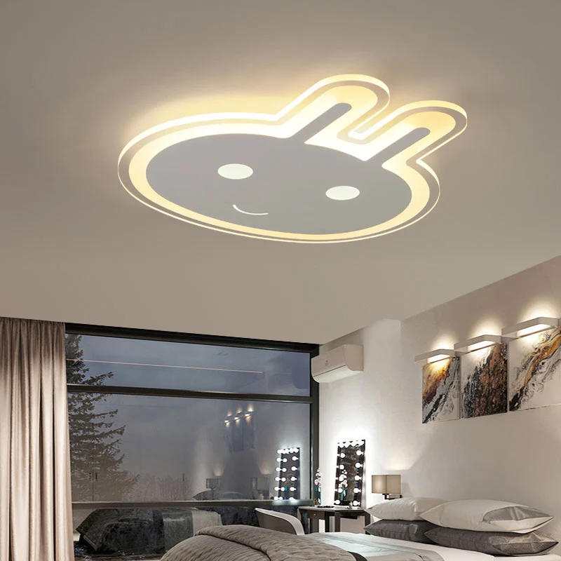 Plafonnier encastré en forme d'animal de dessin animé, en acrylique, LED blanc, plafonnier pour chambre d'enfant Clearhalo