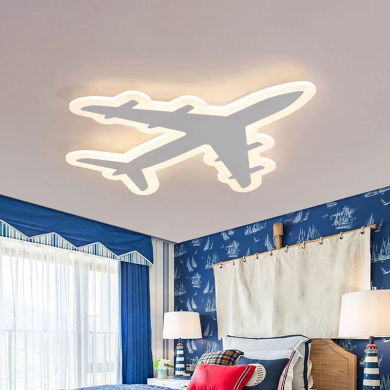 Plafonnier encastré en forme d'avion pour enfants, éclairage LED en acrylique pour chambre d'enfant, lumière blanche chaud...