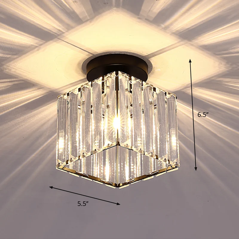 Plafonnier encastré géométrique contemporain prisme en cristal LED luminaire encastré Clearhalo
