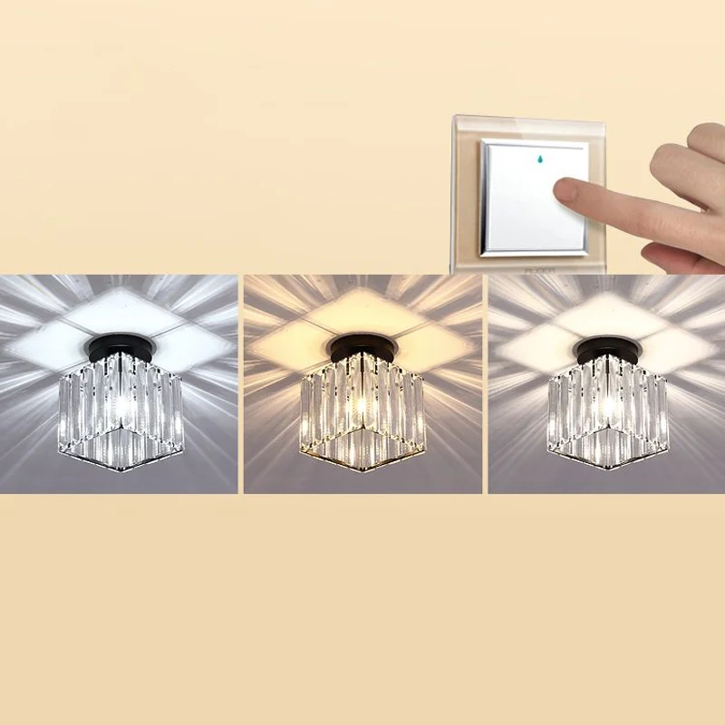 Plafonnier encastré géométrique contemporain prisme en cristal LED luminaire encastré Clearhalo