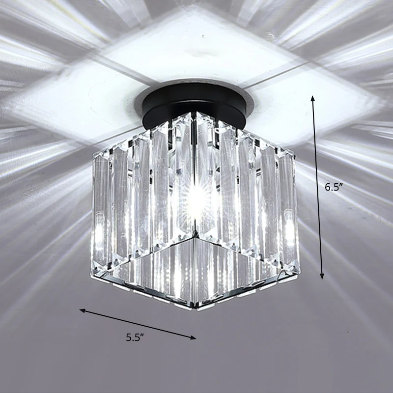 Plafonnier encastré géométrique contemporain prisme en cristal LED luminaire encastré Clearhalo