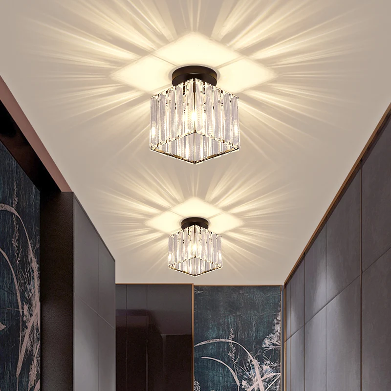 Plafonnier encastré géométrique contemporain prisme en cristal LED luminaire encastré Clearhalo