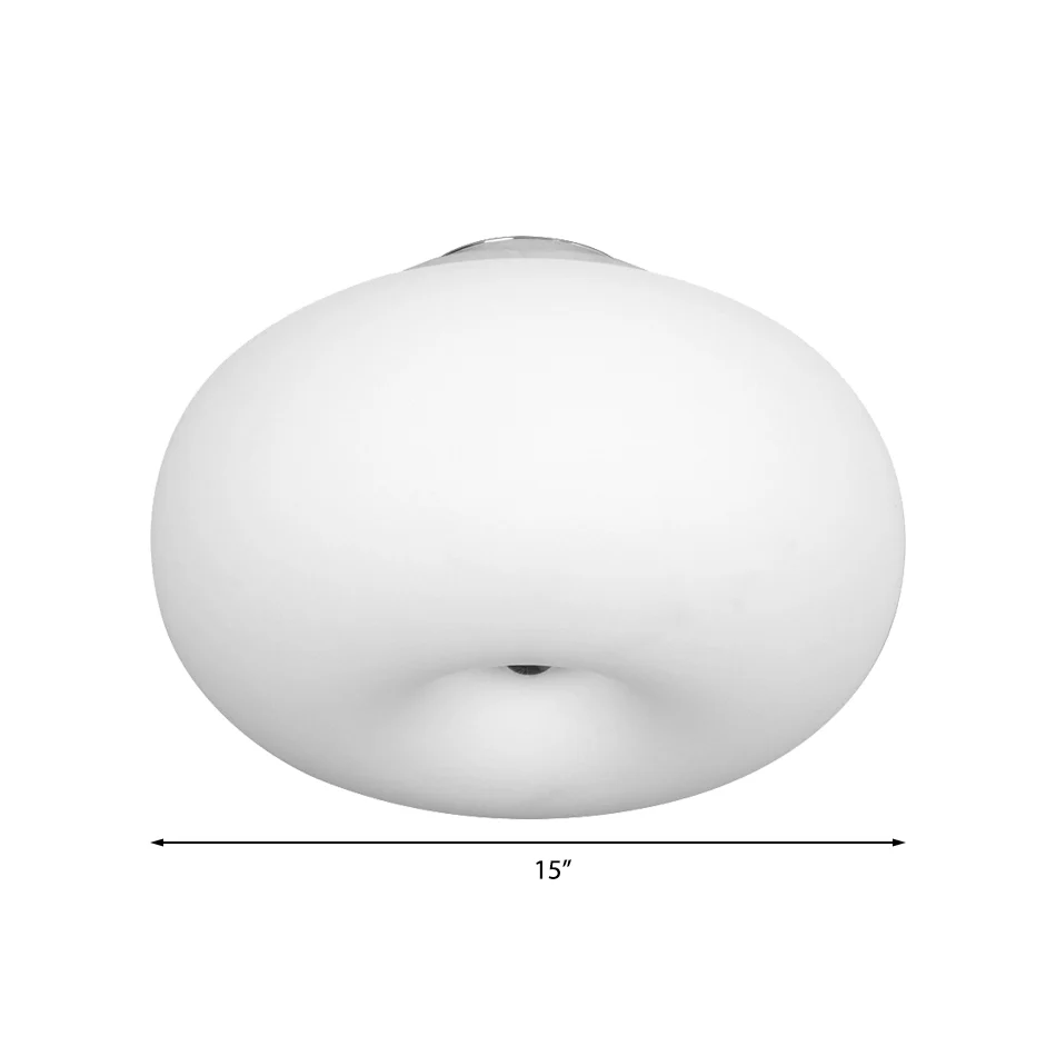 Plafonnier encastré de plafond oblong de 11 "/15"/18 "de large, moderniste, 1 tête, blanc, avec abat-jour en verre, pour b...