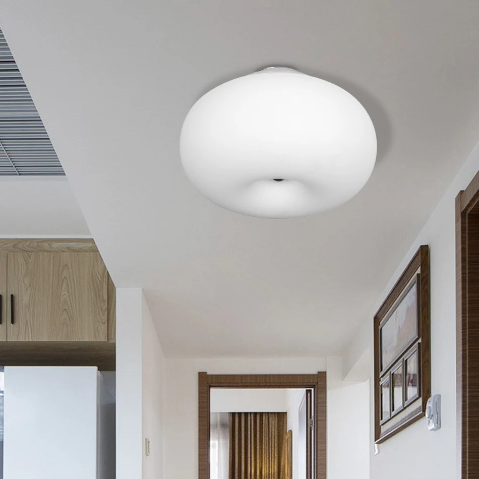 Plafonnier encastré de plafond oblong de 11 "/15"/18 "de large, moderniste, 1 tête, blanc, avec abat-jour en verre, pour b...