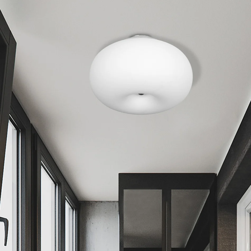 Plafonnier encastré de plafond oblong de 11 "/15"/18 "de large, moderniste, 1 tête, blanc, avec abat-jour en verre, pour b...