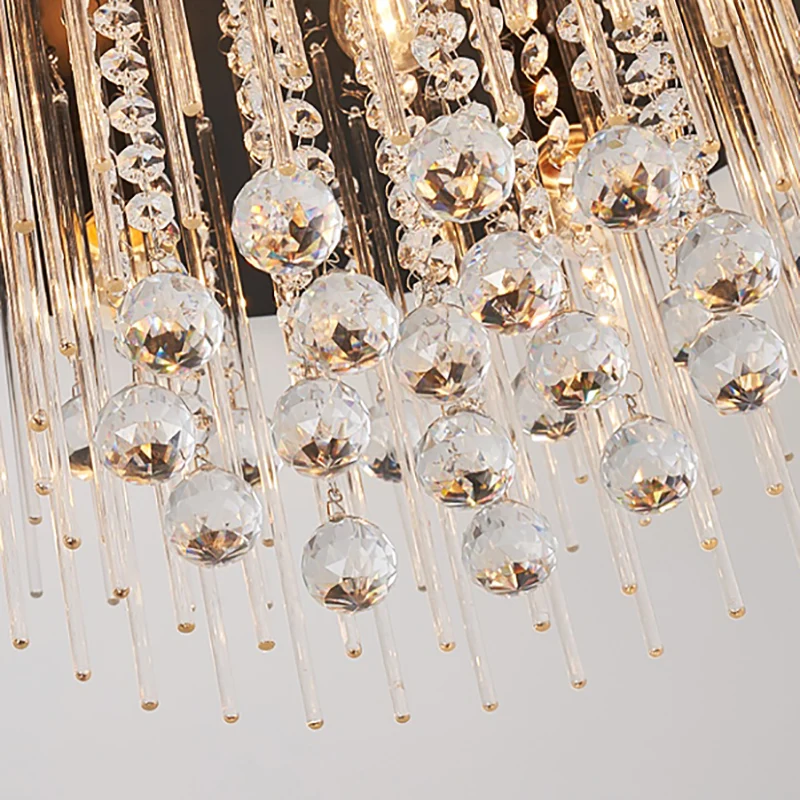 Plafonnier encastré à plusieurs niveaux noir Plafonnier moderniste en cristal à 8 lumières de 19,5"/23,5" de diamètre Clea...