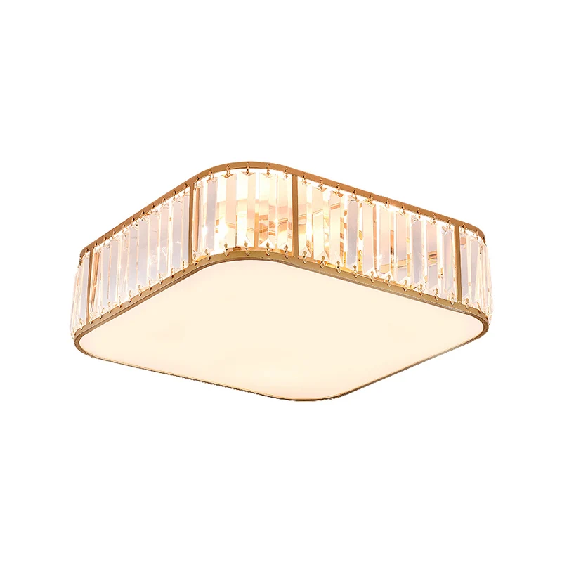 Plafonnier encastré pour chambre à coucher, plafonnier minimaliste avec abat-jour carré en cristal Clearhalo