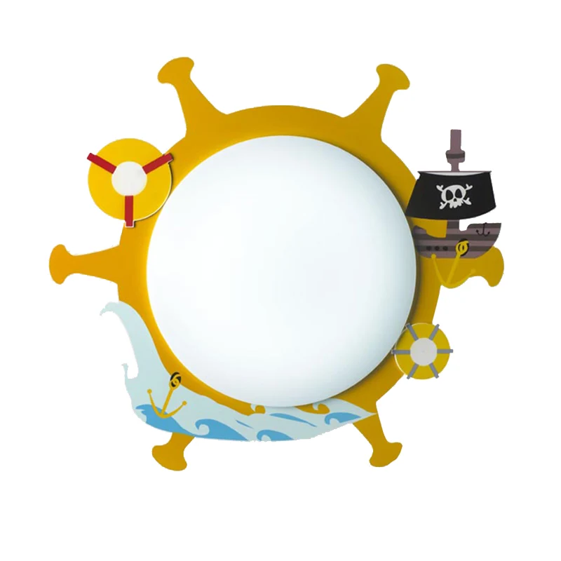 Plafonnier encastré pour chambre d'enfant Rudder avec plafonnier en acrylique de style nautique en forme de bateau en jaun...