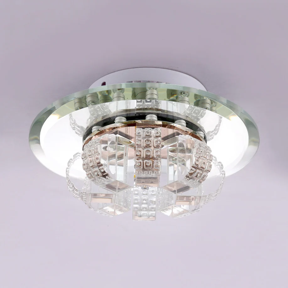 Plafonnier encastré rond en bloc de cristal transparent Clearhalo