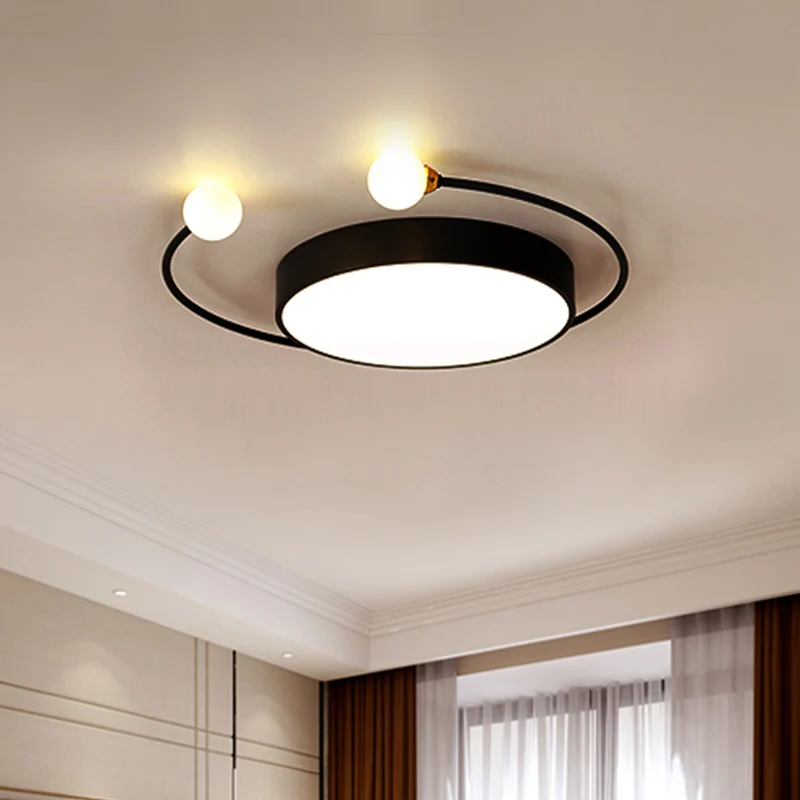 Plafonnier encastré à tambour noir/gris, lampe moderne à LED en métal avec lumière 2 modes en blanc/lumière chaude Clearhalo