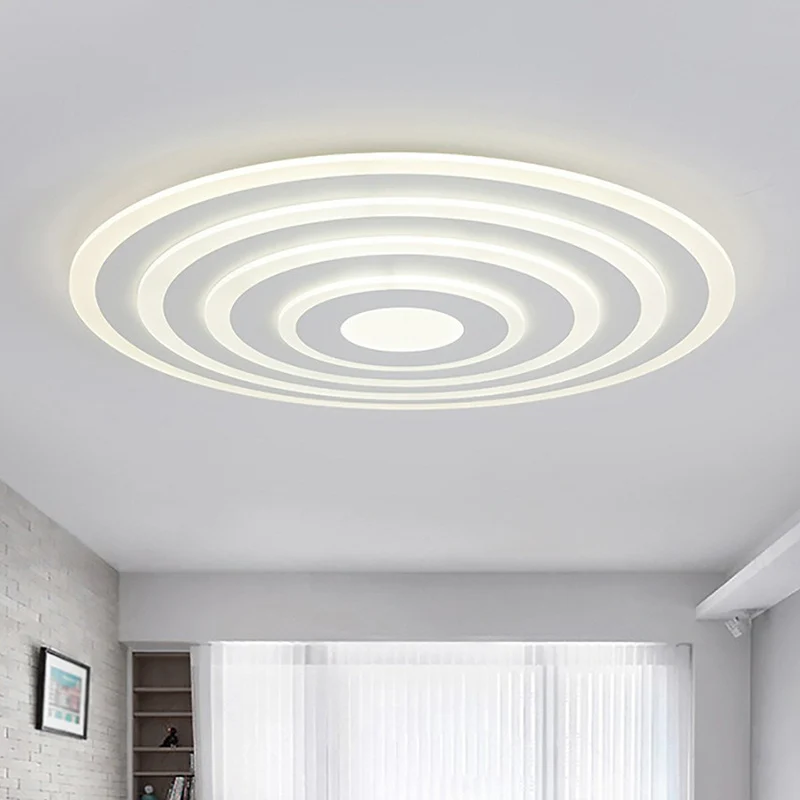 Plafonnier encastré ultra-fin en acrylique, luminaire contemporain à LED blanc Clearhalo