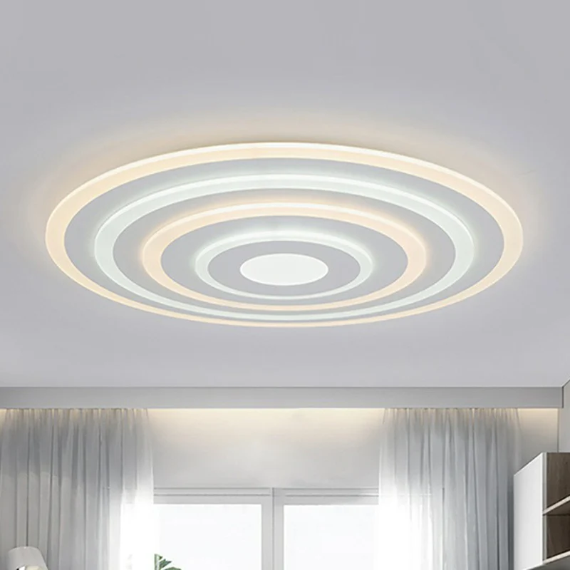 Plafonnier encastré ultra-fin en acrylique, luminaire contemporain à LED blanc Clearhalo