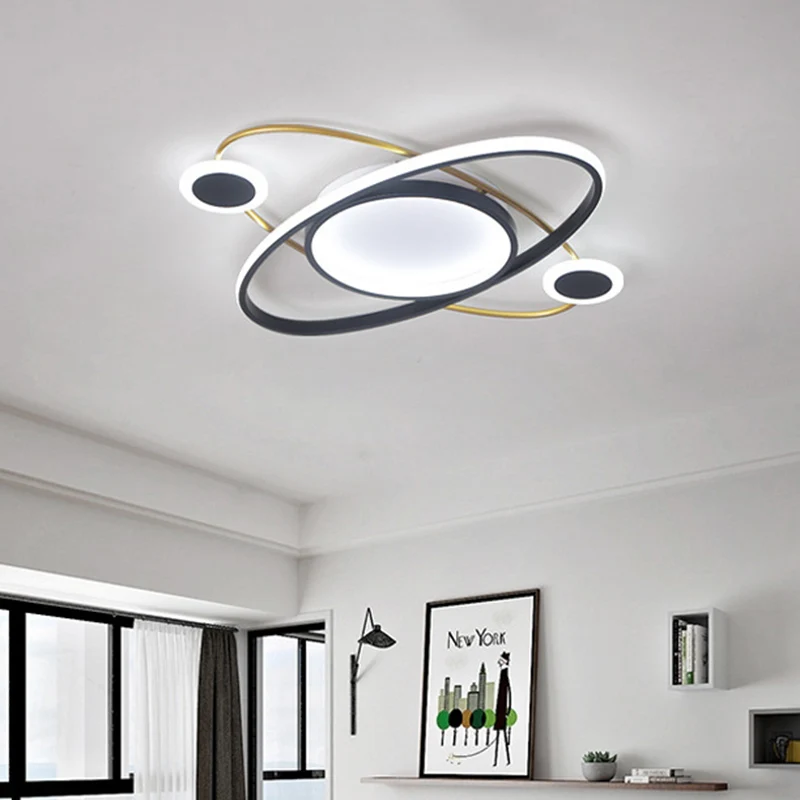 Plafonnier encastré univers blanc, luminaire nordique LED en acrylique pour salon, lumière chaude/blanche Clearhalo