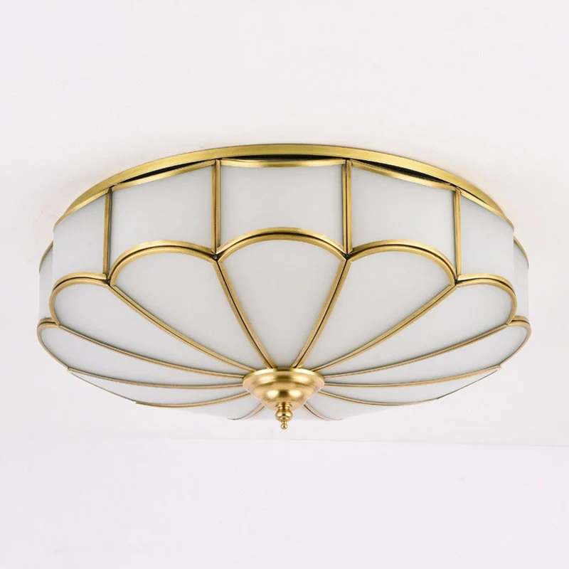 Plafonnier festonné minimaliste en verre blanc, luminaire encastré Clearhalo
