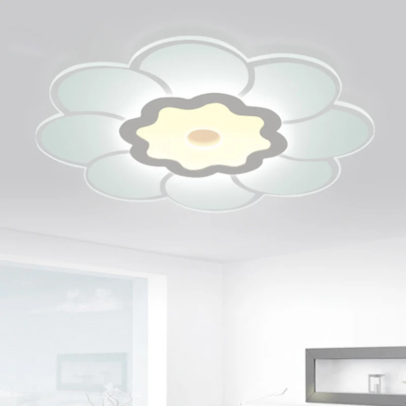 Plafonnier floral de 16,5/20,5/31 pouces de large, style simple, éclairage LED en acrylique blanc, encastré dans une lumiè...