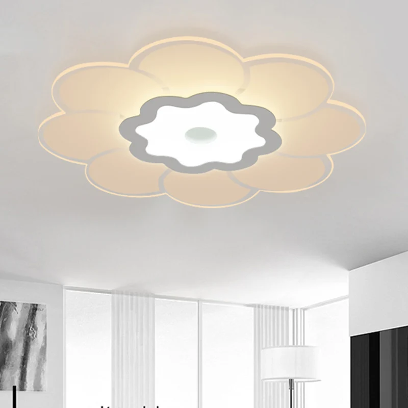 Plafonnier floral de 16,5/20,5/31 pouces de large, style simple, éclairage LED en acrylique blanc, encastré dans une lumiè...