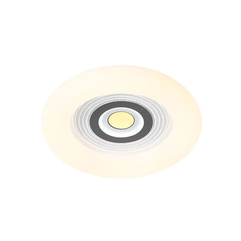 Plafonnier en forme de beignet en acrylique, éclairage encastré à LED contemporain en blanc Clearhalo