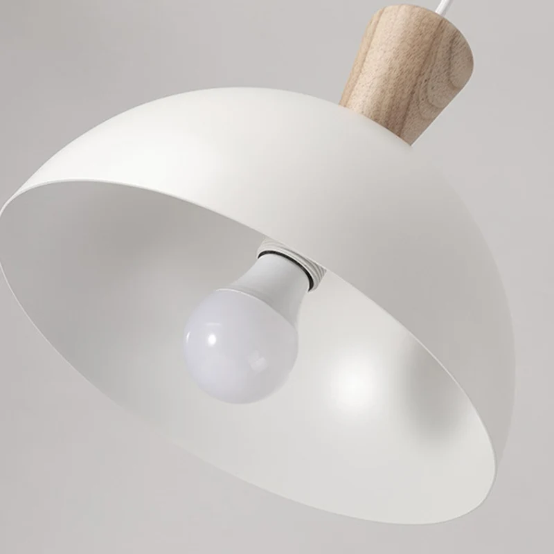 Plafonnier en forme de dôme pour salle à manger en métal, 1 lumière, style moderne, blanc/rose Clearhalo