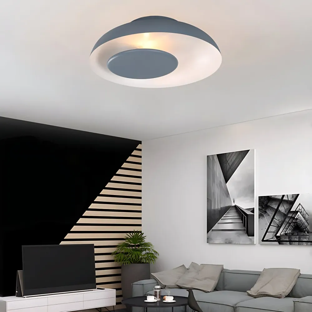 Plafonnier en forme de grange à 1 lumière Macaron pour enfants, plafonnier métallique pour chambre d'enfant Clearhalo
