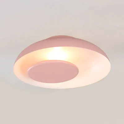 Plafonnier en forme de grange à 1 lumière Macaron pour enfants, plafonnier métallique pour chambre d'enfant Clearhalo