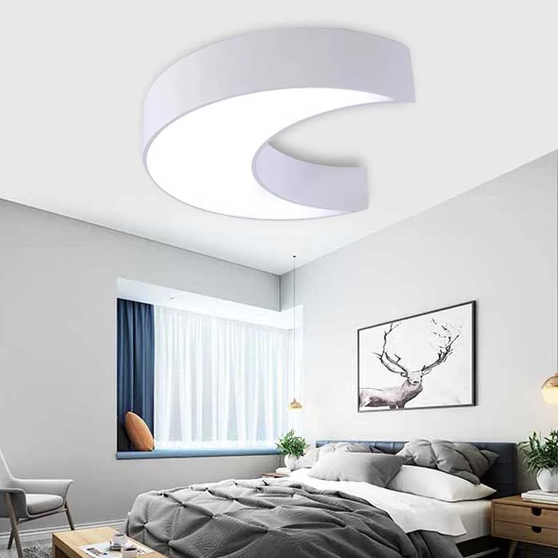 Plafonnier en forme de lune en acrylique, luminaire décoratif de plafond, idéal pour une salle de soins infirmiers, une ch...