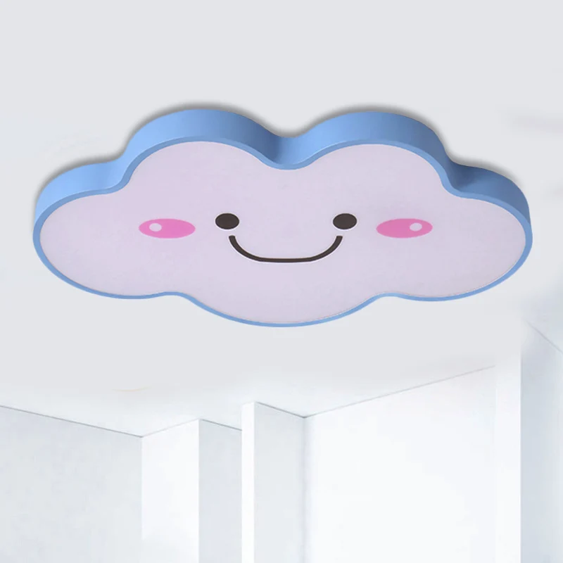 Plafonnier en forme de nuage souriant pour chambre d'enfant, luminaire de plafond en acrylique de Style nordique Clearhalo
