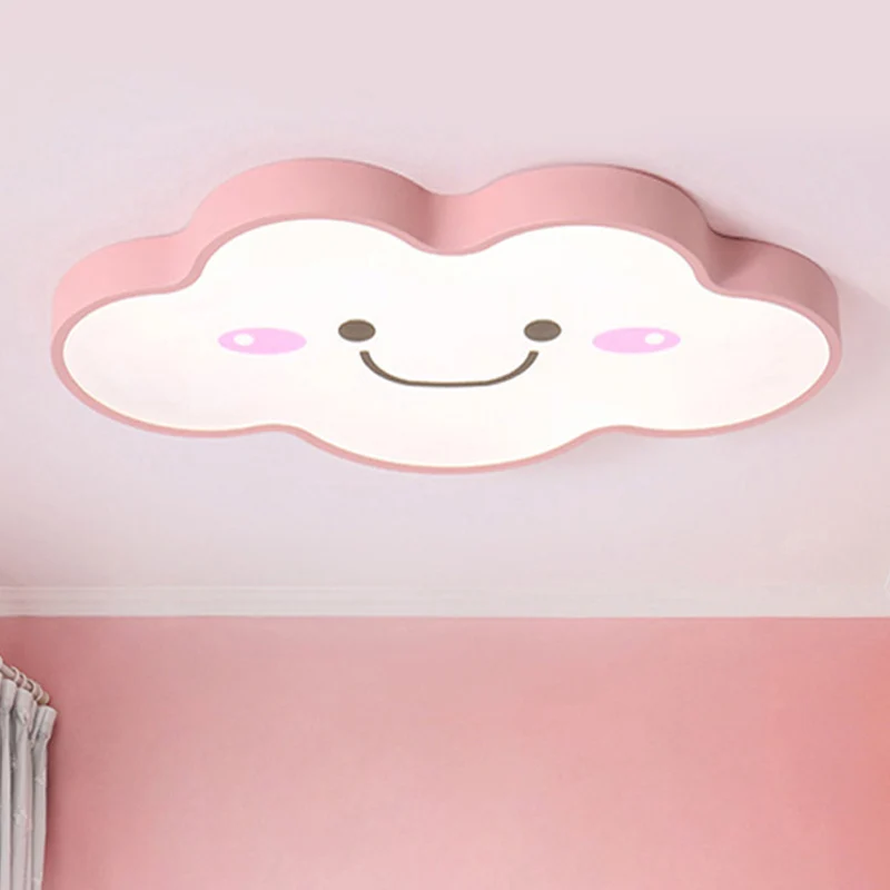 Plafonnier en forme de nuage souriant pour chambre d'enfant, luminaire de plafond en acrylique de Style nordique Clearhalo