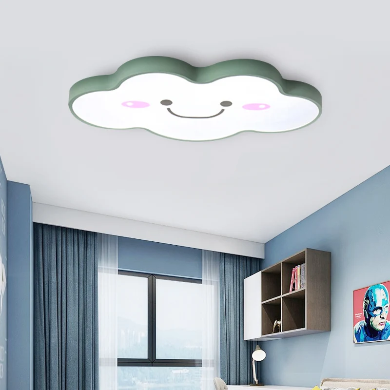 Plafonnier en forme de nuage souriant pour chambre d'enfant, luminaire de plafond en acrylique de Style nordique Clearhalo