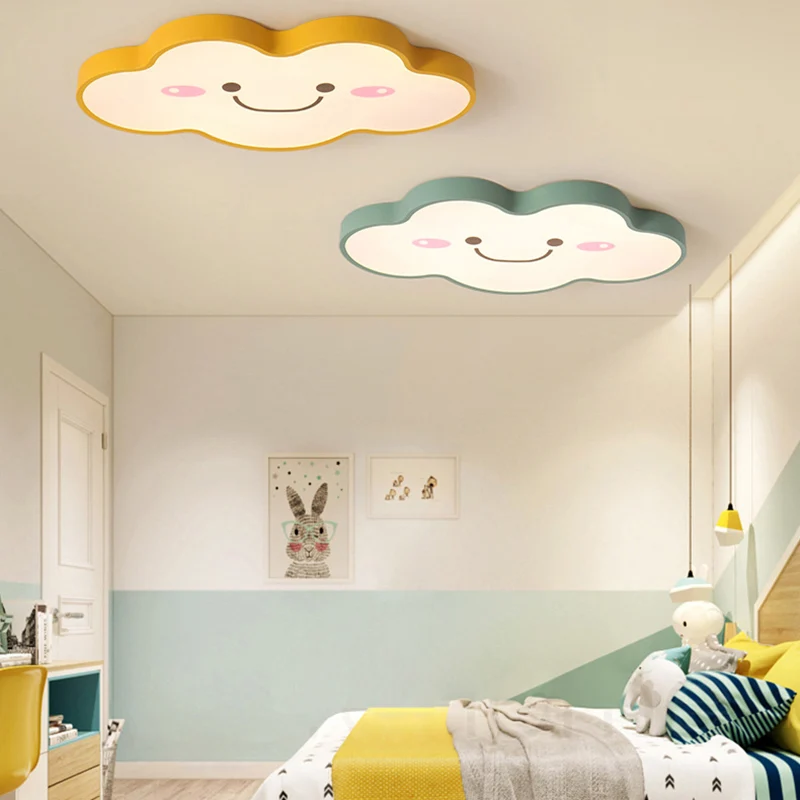 Plafonnier en forme de nuage souriant pour chambre d'enfant, luminaire de plafond en acrylique de Style nordique Clearhalo