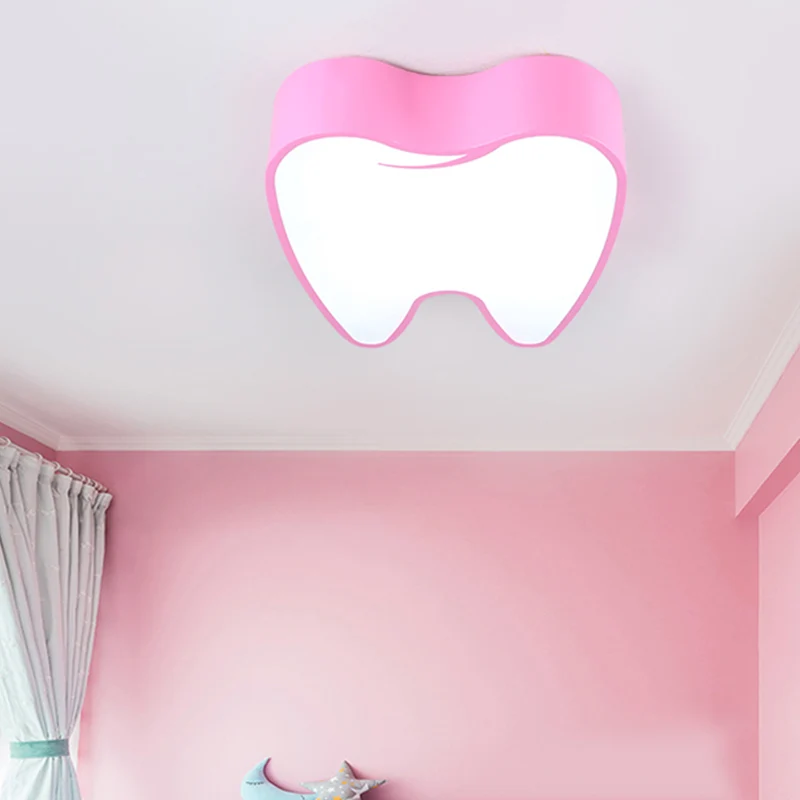 Plafonnier en forme de petite dent pour chambre d'enfant, luminaire de plafond en acrylique de Style moderne Clearhalo