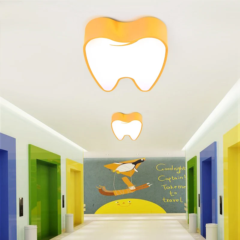 Plafonnier en forme de petite dent pour chambre d'enfant, luminaire de plafond en acrylique de Style moderne Clearhalo