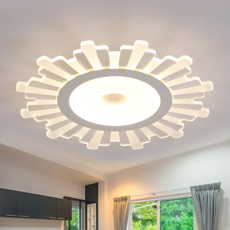 Plafonnier en forme de soleil pour magasin et bureau, plafonnier en acrylique moderne et blanc Clearhalo