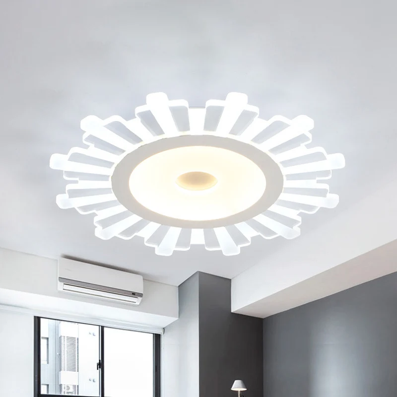 Plafonnier en forme de soleil pour magasin et bureau, plafonnier en acrylique moderne et blanc Clearhalo
