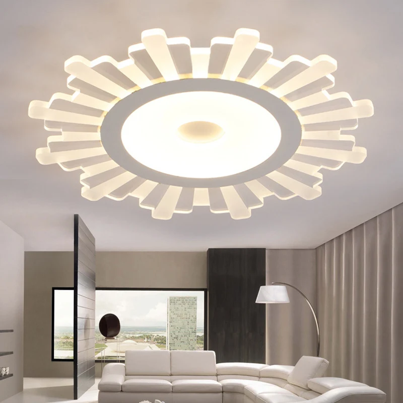 Plafonnier en forme de soleil pour magasin et bureau, plafonnier en acrylique moderne et blanc Clearhalo
