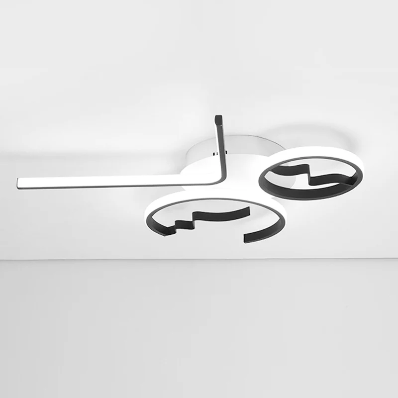 Plafonnier géométrique en acrylique, éclairage contemporain à 3/4 lumières, plafonnier noir/blanc en lumière chaude/blanch...