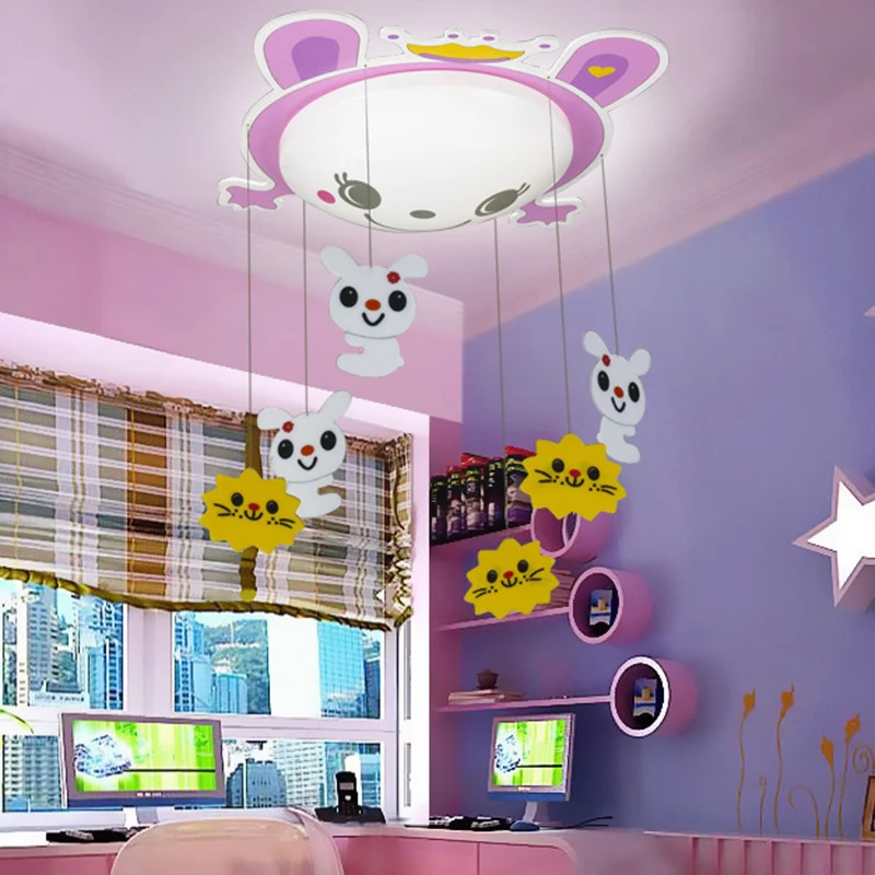 Plafonnier lapin pour enfants avec plafonnier en acrylique chaton rose pour salle de soins infirmiers Clearhalo