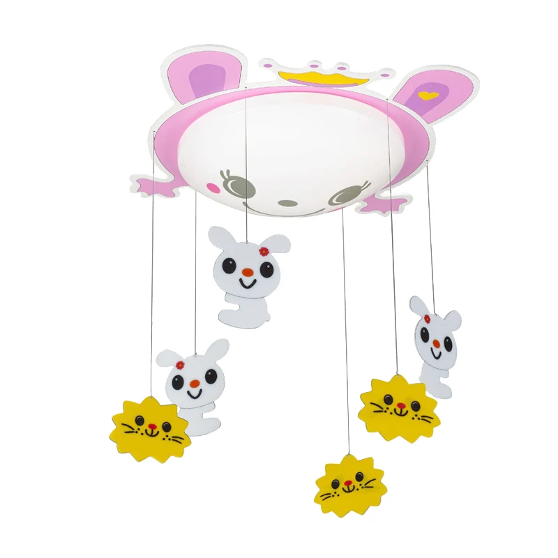 Plafonnier lapin pour enfants avec plafonnier en acrylique chaton rose pour salle de soins infirmiers Clearhalo