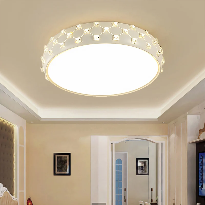 Plafonnier LED en acrylique avec carré en cristal blanc, Style Simple, luminaire décoratif de plafond, idéal pour une cham...
