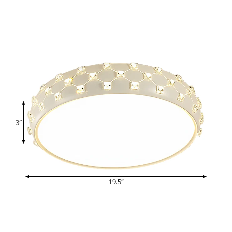 Plafonnier LED en acrylique avec carré en cristal blanc, Style Simple, luminaire décoratif de plafond, idéal pour une cham...