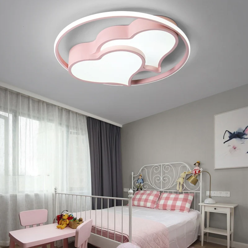 Plafonnier LED en acrylique avec cœur aimant mignon, luminaire décoratif de plafond, idéal pour une chambre de fille ou de...