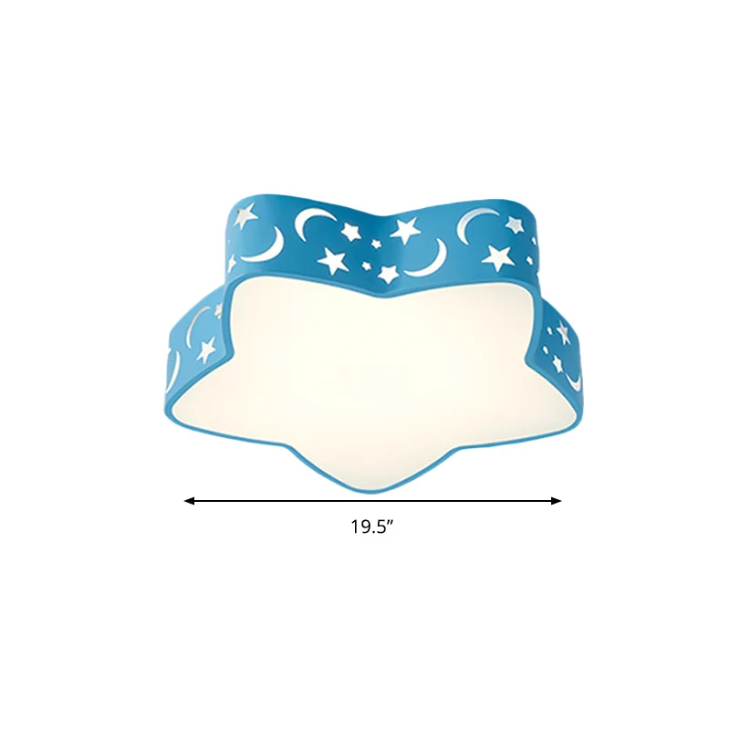 Plafonnier Led en acrylique avec étoile gravée pour chambre d'enfant, luminaire de plafond de dessin animé Clearhalo