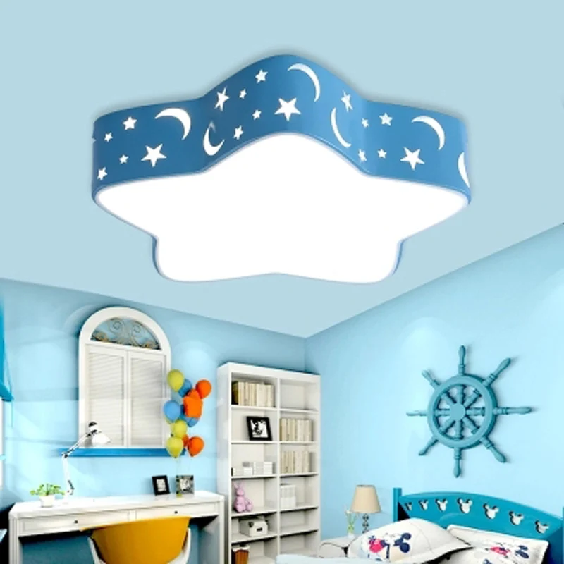 Plafonnier Led en acrylique avec étoile gravée pour chambre d'enfant, luminaire de plafond de dessin animé Clearhalo